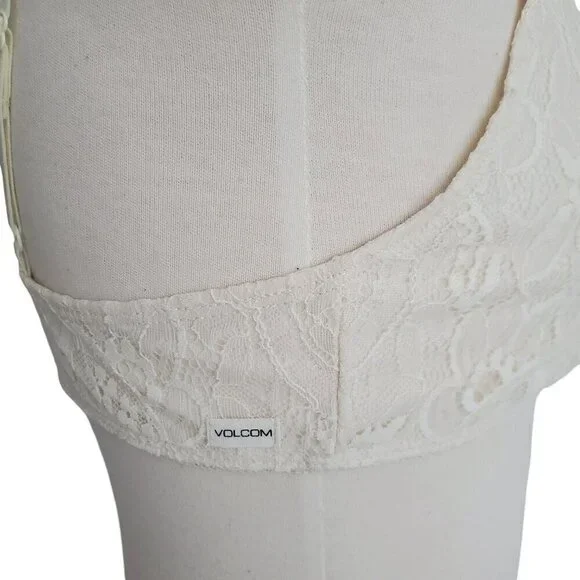 NWT VOLCOM Strappy Lace Bralette Stone Row Collection Stoned Rose (Off White) M - Picture 5 of 16